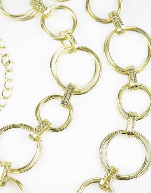 Cinturón dorado de eslabones circulares grandes variados de Lovisa, 2 de 3