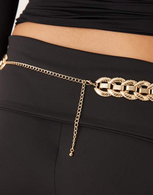 Cinturón dorado para cintura y cadera de cadena de eslabones gruesos de ASOS DESIGN, 3 de 3