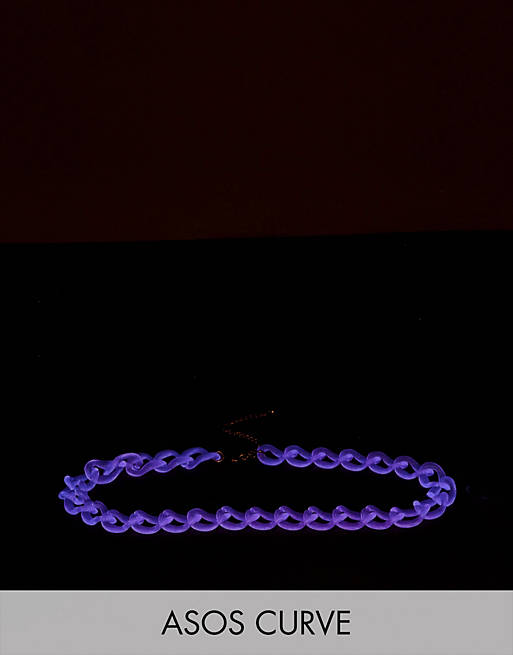 Mujer Cinturones | Cinturón estilo cadena gruesa que brilla en la oscuridad de ASOS DESIGN Curve - DE65025