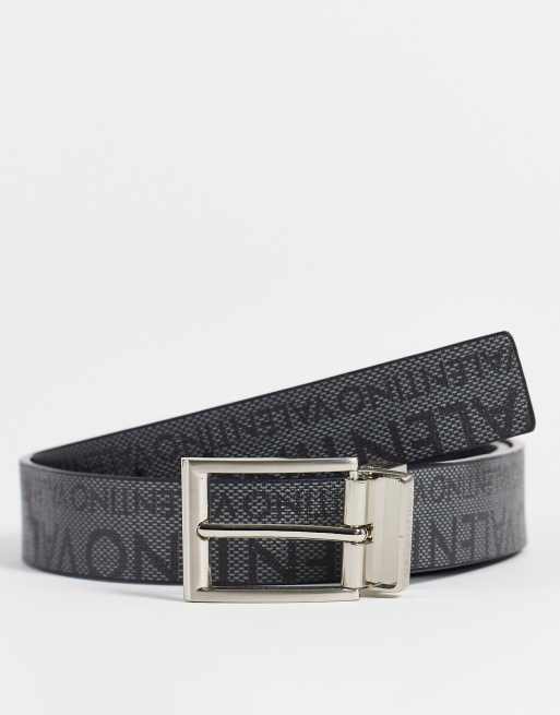 Cinturón gris con estampado integral del logo Dry de Valentino