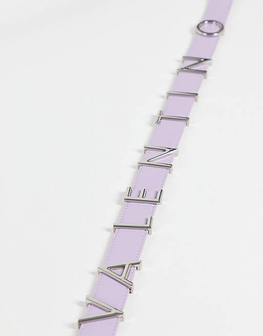 Mujer Cinturones | Cinturón lila con texto Emma Winter de Valentino Bags - KU70751