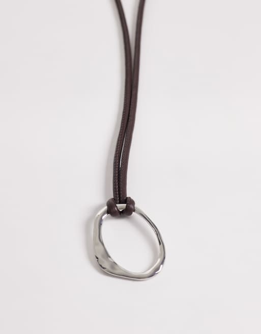 Cinturón marrón de cuerda con anilla de metal de My Accessories, 2 de 3