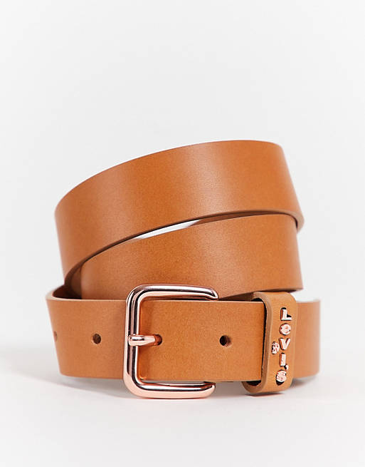 Mujer Cinturones | Cinturón marrón de cuero Calypso de Levi's - TD37728