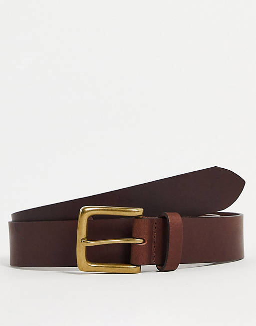 Hombre Cinturones | Cinturón marrón de estilo casual de cuero de River Island - MU43720
