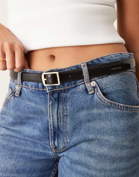 Cinturón negro clásico con hebilla cuadrada de Calvin Klein Jeans - view 1