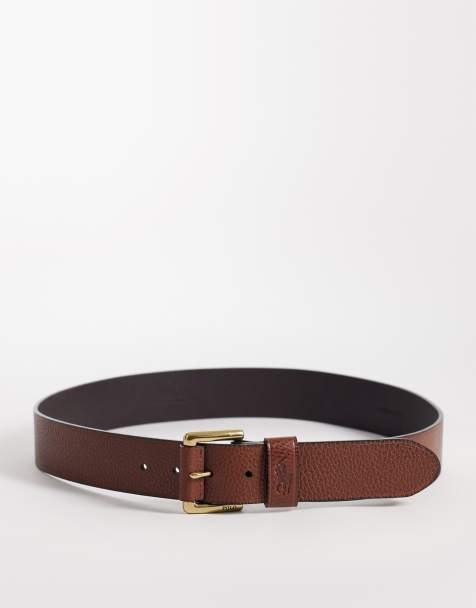 Cinturón negro con logo mediano de cuero de 3/8 de Polo Ralph Lauren - view 1