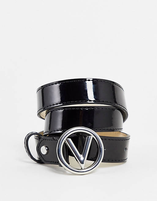 Mujer Cinturones | Cinturón negro con logo redondeado de Valentino - CF51487