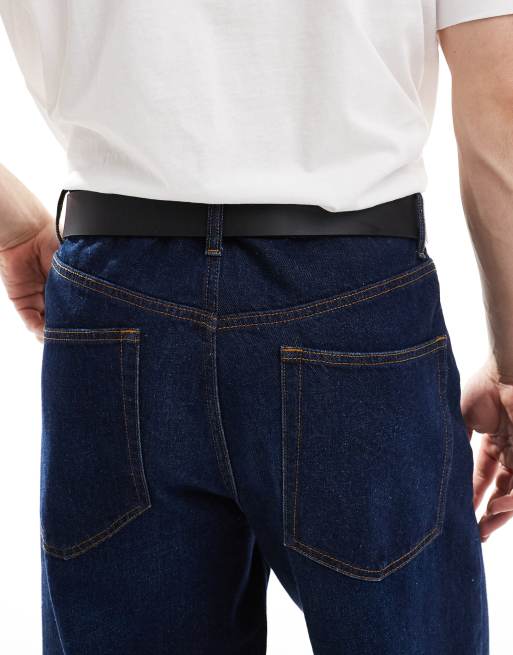 Cinturón negro de cuero con hebilla de placa Billy de Levi's, 3 de 3
