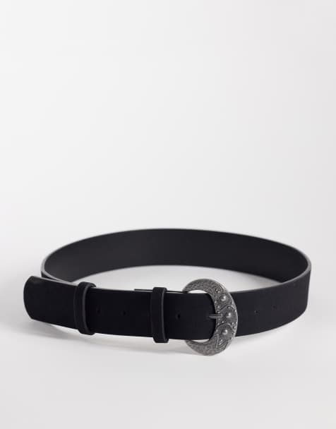 Cinturón negro de estilo wéstern de ante de My Accessories - view 1