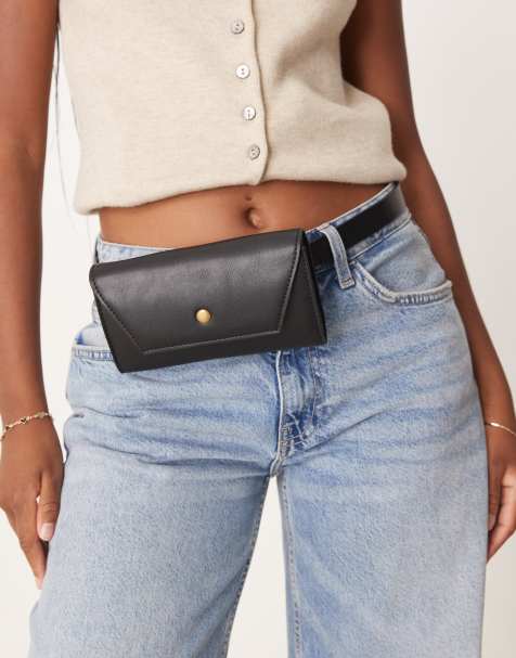 Cinturón negro estilo riñonera de ASOS DESIGN - view 1
