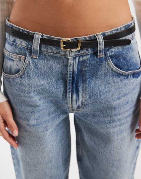 Cinturón negro estrecho con hebilla dorada de Levi's - view 1