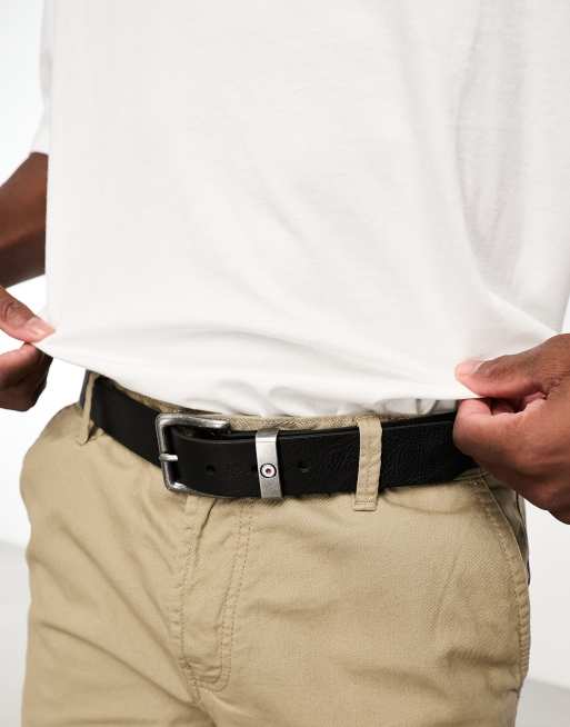 Cinturón negro para vaqueros con logo en la trabilla de Ben Sherman