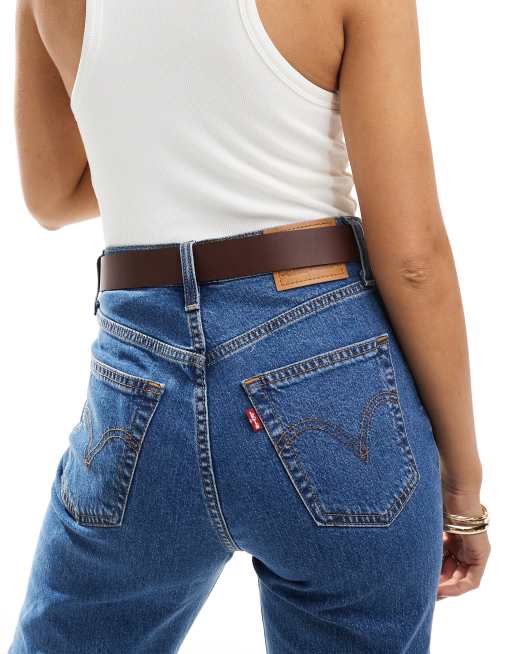 Cinturón negro y marrón reversible con hebilla dorada Arletha de Levi's , 3 de 4
