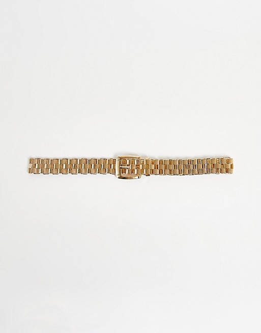 Mujer Cinturones | Cinturón para cintura y cadera dorado de cadena de My Accessories London Curve - NY04810