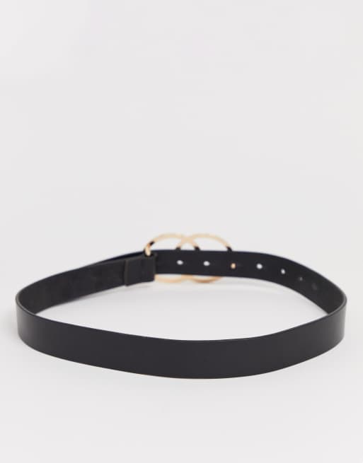 Cinturón para vaqueros de cintura y cadera con círculo doble en cuero de ASOS DESIGN, 4 de 4