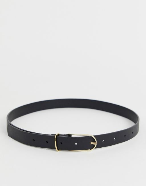 Cinturón para vaqueros estrecho para cintura y cadera con detalle rectangular de ASOS DESIGN