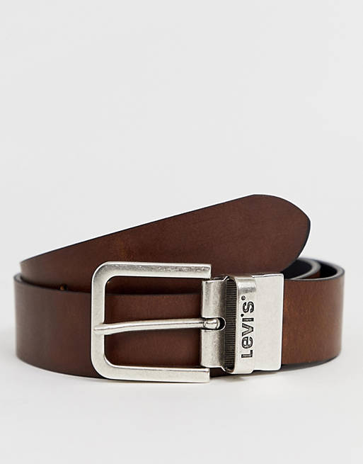 Hombre Cinturones | Cinturón reversible de cuero en marrón y negro Core de Levi's - UV22940