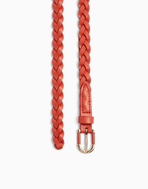Cinturón rojo estrecho trenzado de Topshop, 3 de 3