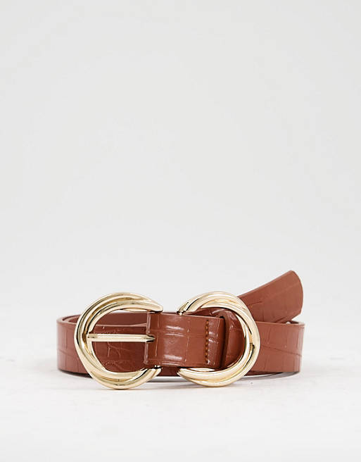 Mujer Cinturones | Cinturón tostado para cadera y cintura con hebilla doble de My Accessories London - XM06811