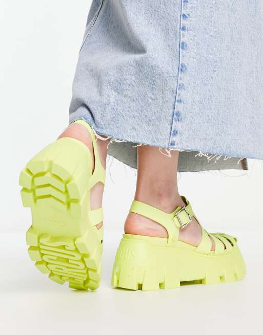 Yellow store chunky sandals