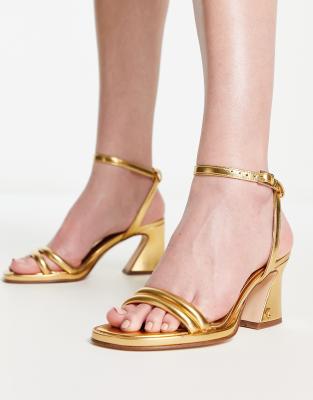 Hartlie mid heels with strap details in gold