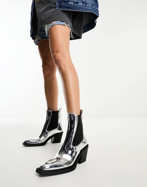 Circus NY – Mindy 2 – Cowboy-Ankle-Boots in Metallic-Silber - view 1