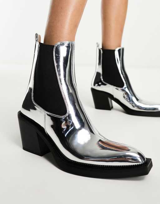 Silver western ankle on sale boots