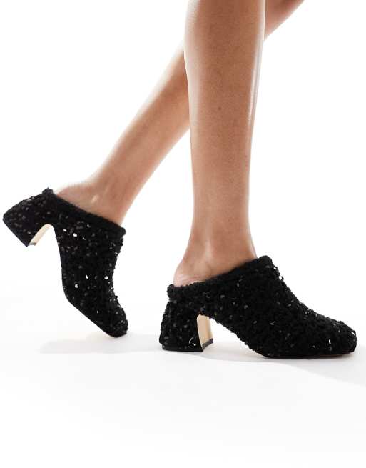 Sequin mules best sale