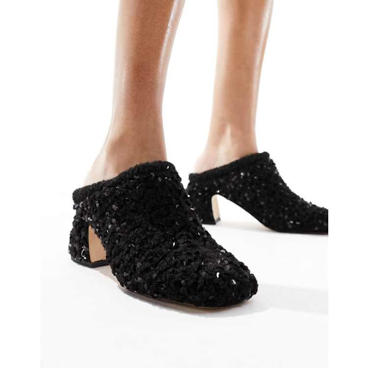 Sequin mules store