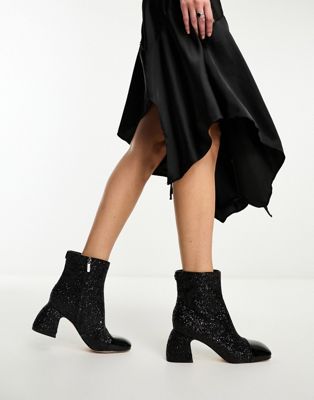 Circus NY Osten mid ankle boots in black glittter - ASOS Price Checker