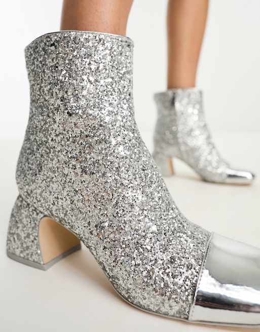 Womens glitter sale ankle boots