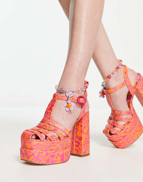 Orange hot sale thick heels