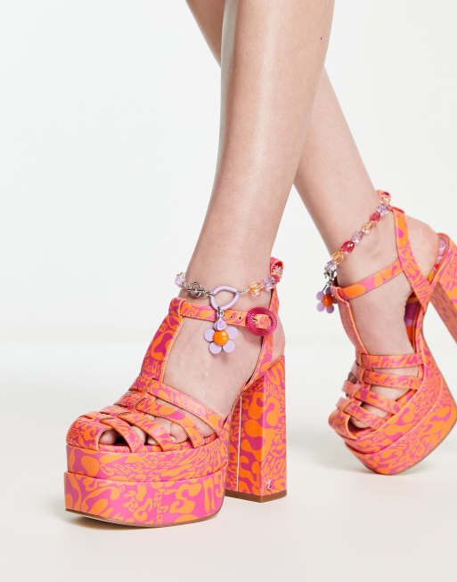 Asos orange hot sale heels