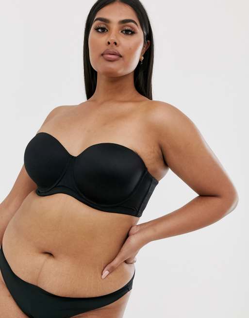 City Chic Adore Reggiseno senza spalline multiposizione nero ASOS