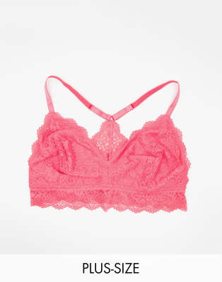 hot pink lace bralette