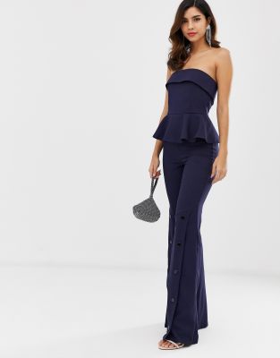 bandeau flared jumpsuit
