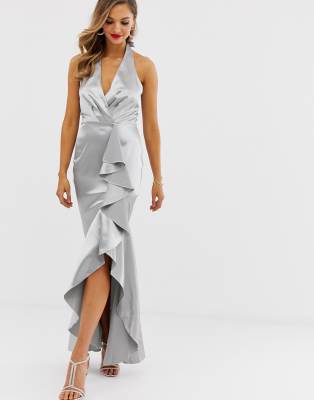 frill hem maxi dress