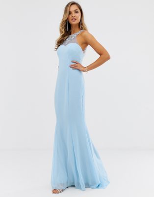 powder blue maxi dress