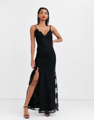 halter neck black maxi dress