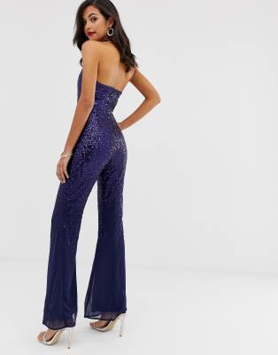 purple sequin jumpsuit