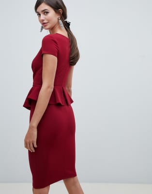 v neck peplum dress