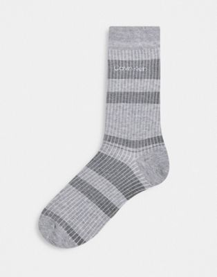 CK jacob crew socks in grey stripe