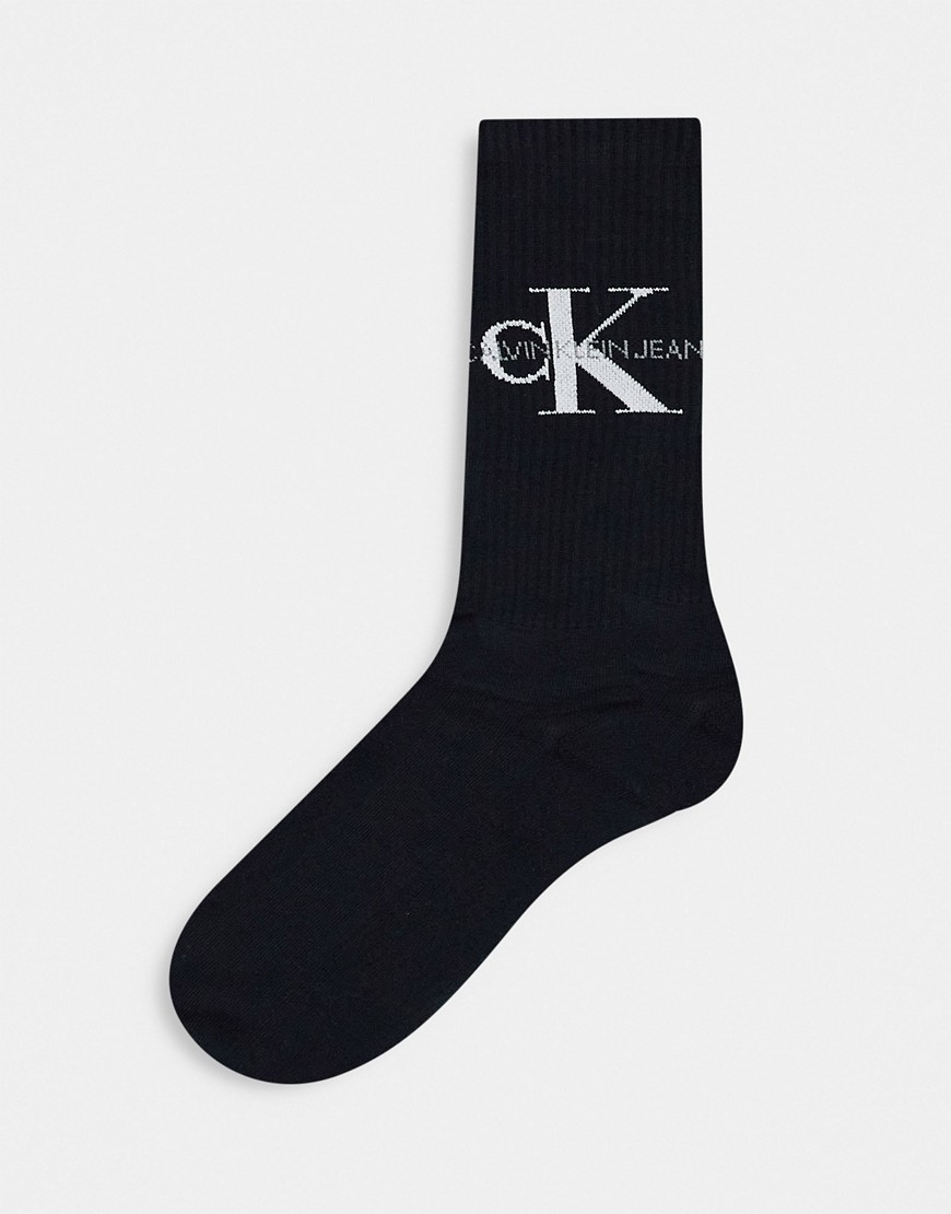 CK Jeans - Desmond - Geribbelde sokken met logo in zwart