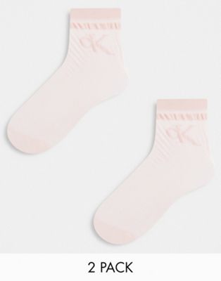 CK jeans eliza 2 pack sheet ankle socks in rose