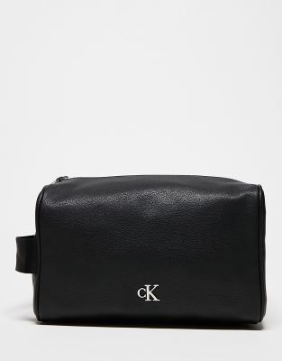 CK Jeans – Kulturtasche in Schwarz-Weiß