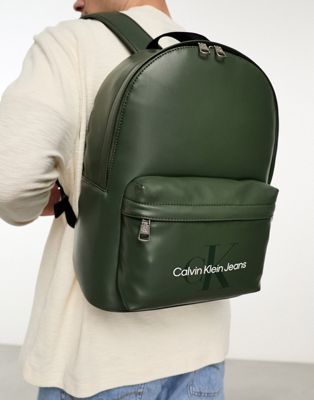 CK Jeans monogram soft campus backpack in green