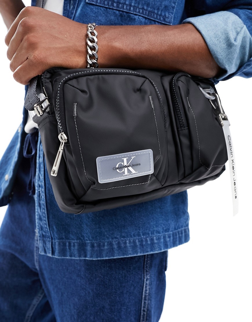 CK Jeans park culture flight bag in black