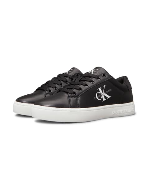 CK Jeans – Schnürsneaker in Schwarz und Weiß mit klobiger Sohle - view 1