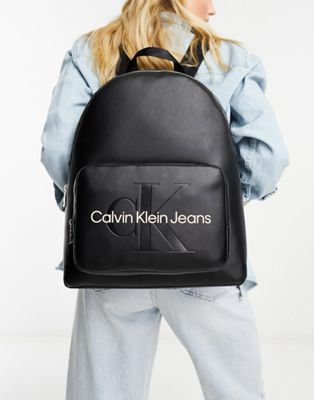 CK Jeans sculpted campus mono backpack in black