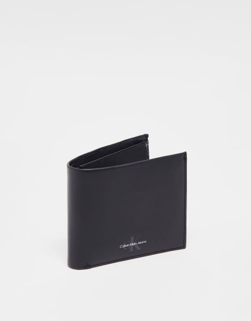 CK Jeans – Weiche Brieftasche in Schwarz mit Monogramm